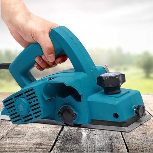 Electric Wood Planer, 800W Portable Hand Held Wood Surface Planing Tool - 220V Home & Garden Planer with Self-Locking Switch & Adjustable Depth