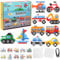 Homgaty Große 10mm Bügelperlen Fahrzeuge Set, 1000 Stück XL Steckperlen mit Platten, 10 Muster und Bügelpapier, 10 Bunte Farben XL Bügelperlen, Kreatives Perlenset für Kinder ab 3 Jahren