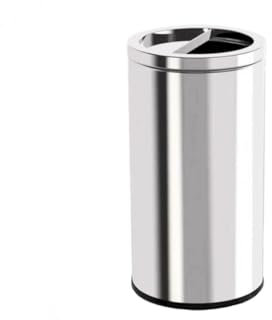 Corbeille à papier Poubelle en acier inoxydable 15L/25L/50L avec couvercle souple, pédale et seau intérieur Poubelle de cuisine mains libres for le bureau à domicile Bacs à ordures de cuisine(Petit)