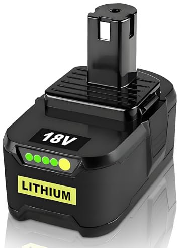 1 Stück 8000mAh Ersatzakku für Ryobi Akku 18V P108 Li-ion Ersatzakku für Ryobi Akku P104 P105 P107 RB18L50 RB18L40 BPL18151 BPL1820 RB18L25 BPL-1820G Werkzeugen mit LED-Anzeige (1pack-1)