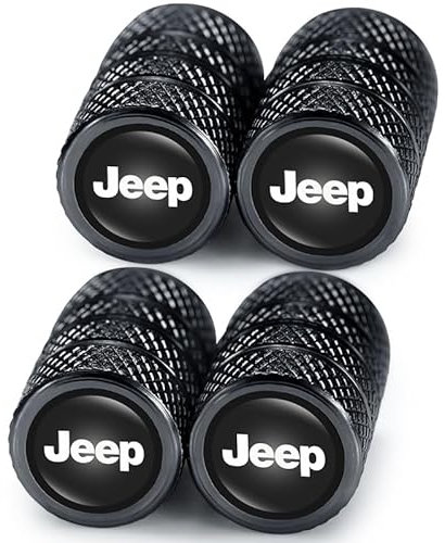 Legiertes Auto Ventilkappen für Jeep Grand Cherokee Comander Wrangler Compass Renegade Patriot, 4pcs Ventilkappen Auto Reifenventil Kappe Staubkappen Zubehör für Autoreifen