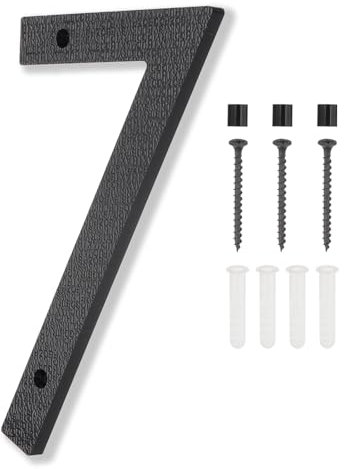 PATIKIL 8 Inch House Numbers, House Address Numbers Sign Large Floating Modern Home Number with Screws for Outside Door Wall Street, Black, 7