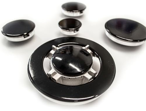 JPshop - Kit 5 bruciatori adattabile a piano cottura compatibile con Ariston - Nardi - Franke completo di piattelli spartifiamma di cui una tripla corona