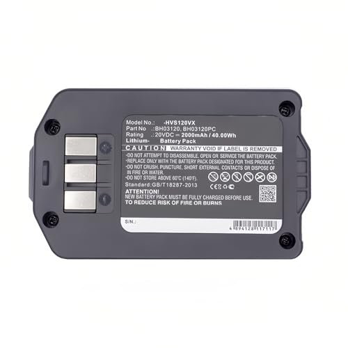 2000 mAh Original-Akku for Kehrmaschinen-Staubsauger, 40,00 Wh. Kompatibel mit Hoover BH03120 44139 BH52120PC BH50100 440005973