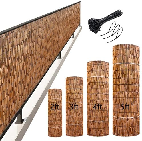 Clôture décorative coupe-vent, rouleaux de clôture en bambou tissés à la main, brise-vue de terrasse, clôture de balcon, pare-soleil mural en bambou, séparateur de jardin, tissé à la main (0,8 x 4 m)