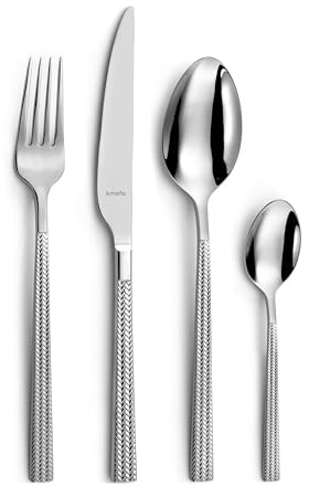AMEFA Chic Ménagère 24 couverts acier inox 18/0 Pour 6 personnes, Inox | Ménagère 6 personnes, Acier inox 18/0, Finition brillante, Chic et raffiné, Compatible lave-vaisselle, Usage quotidien