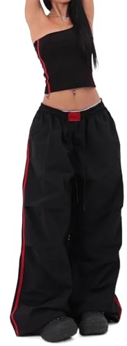 Skateboard Frog Pantaloni Cargo Donna Baggy Parachute Gamba Larga Leggeri