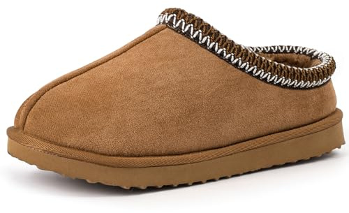 Fallzor Hausschuhe Damen Warme Winter Slippers Haus Komfortable Mules mit Weichem Faux Lammfell Futter Rutschfeste Pantoffeln Indoor Outdoor
