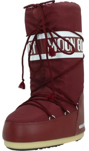 Moon Boot Icon Burgundy Nylon Boot, Burdeos, 8 UK