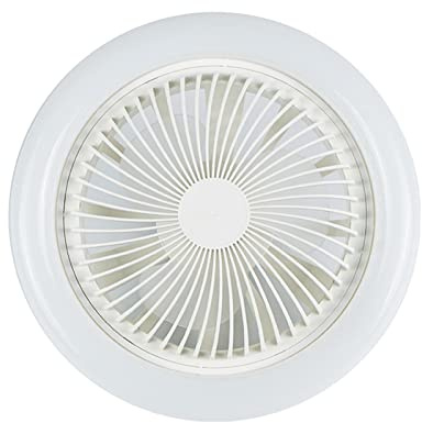 YWBL-WH Kleiner, 3-stufig Verstellbarer Deckenventilator für Kinderzimmer – E27-Acryl-Lampenkopf mit Doppelfunktion und Ventilator, Weiß/Rosa/Gelb/Blau/Grün (WHITE)