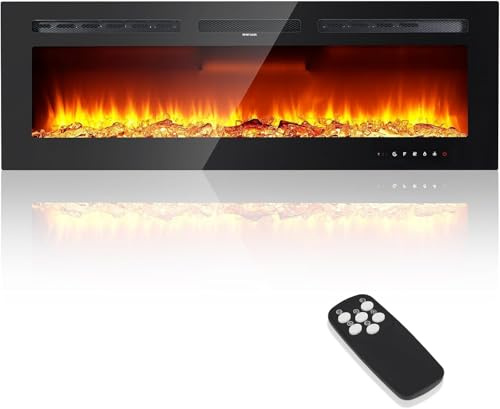 3 in 1 Electric Fireplace, 183cm/72 Recessed/Wall Mounted/Freestanding Electric Fire with 12 Colour Flame Effect, Remote & Touch Screen Control, Overheat Protection, Media Wall Compatible 900W/1800W