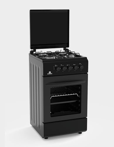 Cucina con forno a gas libera installazione 50x50 4 fuochi coperchio di protezione compatta e moderna