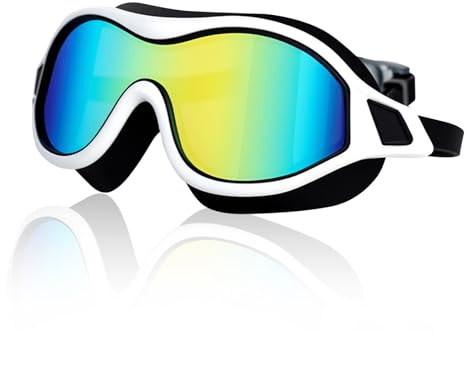 BSITSSS Lunette Piscine Adulte, Anti-Buée UV Masque Piscine Adulte, Anti-buée Lunettes Piscine Réglables, Grand Cadre, Vision Large Lunettes de Natation pour Femme Homme