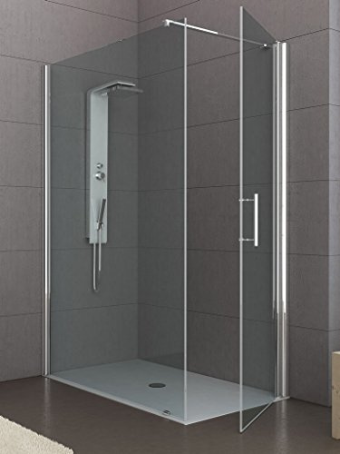 GRANISUD Cabina Box Doccia Cristallo 6 MM 2 Lati Porta Battente su Lato Corto Anta Fissa 70 X 140 CM, H 200 CM