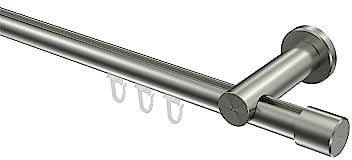 Interdeco Edelstahl Optik Innenlauf Gardinenstange 20 mm Ø Platon Santo, 600 cm