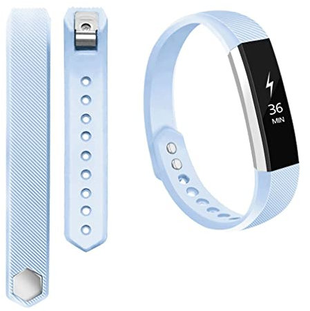 Wigento Für Fitbit Alta HR Kunststoff/Silikon Armband für Frauen/Größe S Light Blue Uhr