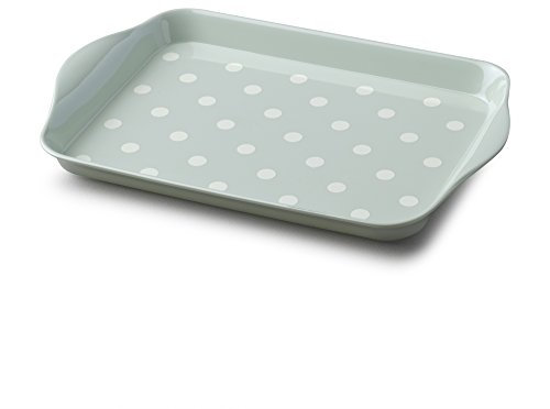 Zeal Mini Serving Tray, Dotty Design 18cm x 14cm Sage Green