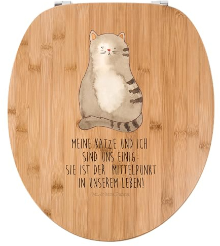 Mr. & Mrs. Panda WC Deckel Katze Sitzen - Geschenk, Herz, Toilettendeckel, Familie, Katzen, WC-Sitz, Sitz, klo, Brille, Cats, Klo-Deckel, Haustier