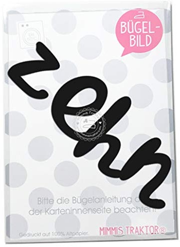 Bügelbild Geburtstag! Schriftzug Flockfolie Aufbügler Applikationen Bügelsticker für Stoffe Textilien Kinder zum Aufbügeln Flicken, Farbe:schwarz, Zahl:10