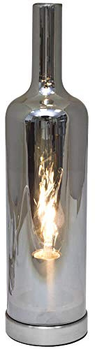 Design Tischleuchte Tischlampe, Metall Nickel matt Flasche, 1 x E14/40W (rauch)