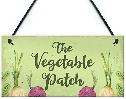 Red Ocean The Vegetable Patch Hanging Sign Garden Sign Summer House Plaque Shed Sign Garden Lover Gifts