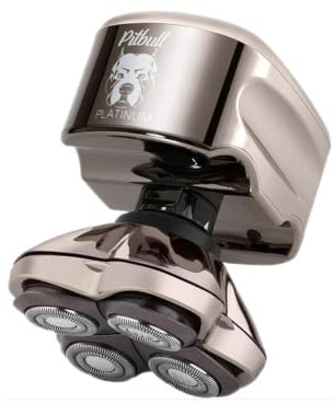 Skull Shaver Pitbull Platinum Pro - Elektrorasierer für Herren - Kabellos, Wiederaufladbar, Nass & Trocken, Ergonomisch für Glatzen - Mit Rinse Stand & Reiseetui – Mit Zusatzklinge