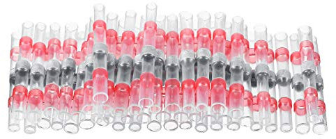 TuToy 50pcs tube thermorétractable à souder douille de connexion bout à bout fil connecteurs - blanc