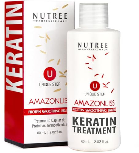 Brazilian Keratin Hair Treatment One Step Protein Hair Treatment Formaldehyde Free Natural Ingredients AÇAI - Smooths, Strengthens, Moisturizers, Adds Shine, Reduces Frizz (One Step Keratin 60 ml)