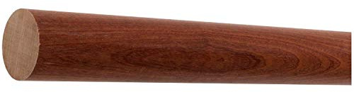 TIBU Handlauf Holz Mahagoni Treppe Wand Geländer/Rundholz/Stange/Griff lackiert 42 mm mit bearbeiteten Enden ohne Handlaufhalter 2000 mm / 200 cm / 2,0 m gekappt (sägerau)