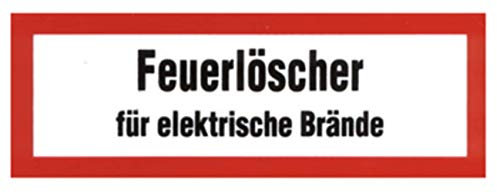 Feuerlöscher Zusatzschild Für elektrische Brände CO2 Feuerlöscher 148x52mm von MBS-FIRE