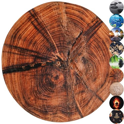 Sanilo Badteppich Rund, viele schöne runde Badteppiche zur Auswahl, hochwertige Qualität, sehr weich, schnelltrocknend, waschbar, 80 cm (Old Tree)