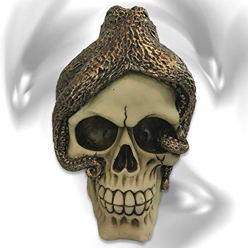 mtb more energy Deko Totenkopf ''Octo-Skull'' - Octopus auf Totenschädel - Höhe 13 cm -Figur Dekoration Fantasy Krake