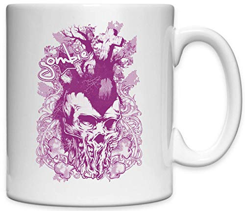 Graveyard Zombie Pink Pop Art Bedruckte Keramikbecher Tasse