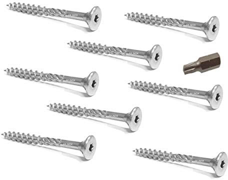 (100x Vis 6x80mm) Vis inox A2 Bois Tendre Six Lobe + 1 Embout GRATUIT - TX25