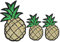 Pssopp 3 Stück bestickte Stoff Patches Ananas Kaktus gestickte Reparatur Patches Aufbügeln Aufnähen Stoffpaste DIY Applique für Kinder Kleidung Taschen Dekor