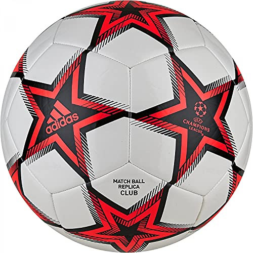 adidas GT7789 UCL Club Pyrostorm Fußball, White/Black/Solar Red,5
