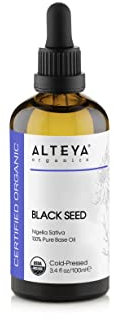 Alteya Huile de nigelle noire bio 100 ml – Huile de support certifiée USDA 100 % pure Nigella Sativa pressée à froid