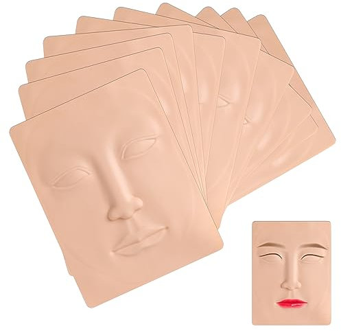 Tattoo Übungshaut,10 Stück Blank Tattoo Praxis Haut 3D Silikon Gesicht Übungshaut Microblading Permanent Makeup Augenbrauen Lippen Kunsthaut Tattoo Haut zum Üben für Tätowierer und Anfänger