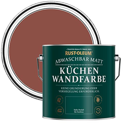 Rust-Oleum Red Washable Kitchen Wall Paint in Matt Finish - Fire Brick 2.5L