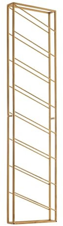 WOHNLING Casier à Vin Mural Métal Doré 36x150x8 cm pour 8 Bouteilles | Étagère Murale Design pour la Cuisine | Porte-Bouteilles Suspendu Étroit