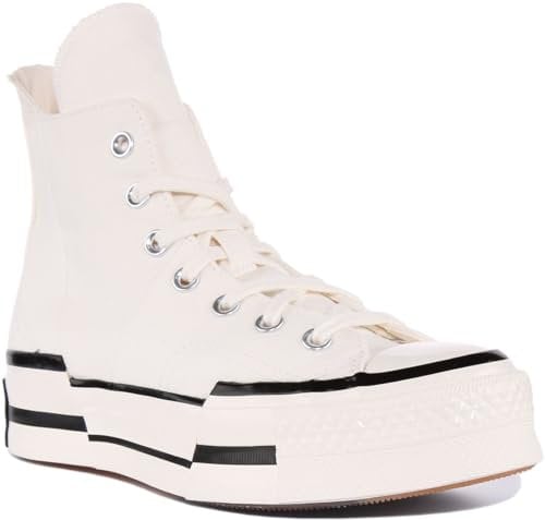 Converse Unisex-Sneaker, cremefarben, Größe 43, Egret/Black/Egret, 9.5 Women/7.5 Men