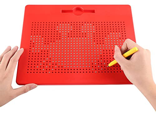 HONPHIER Ardoise Magique Planche à Dessin Magnétique Tablette Magnétique Magnétique Jouet Educatif en Plastique avec Stylo pour Enfant Rouge (Rouge, Grand)