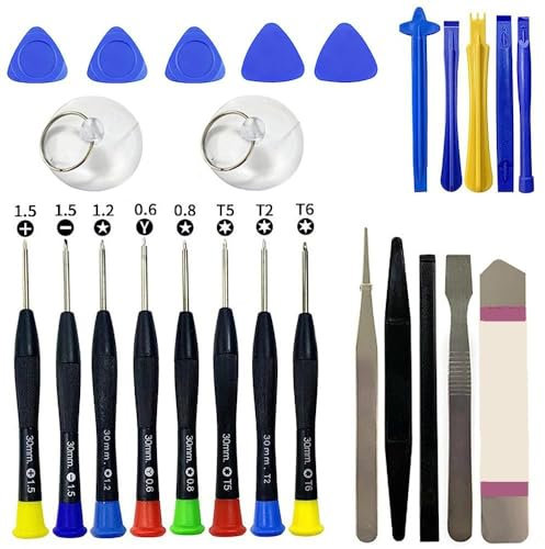 25 in 1 Phone Repair Tool Kit, Prying Tool Kit Glasses Repair kit pry Tool pc Tool kit iPhone Repair kit Repair Kit with Magnetic Screwdrivers Set for Smart Phone Disassembly and Repair