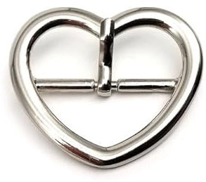 5 Stück verdicktes Metall 20/24/31/39 mm Herzform, verstellbare Rollenstiftschnalle, Sprengring, Ledertasche, Handtasche, Schultergurt, Gürtel, Reparatur, innen breit 39 mm, Silber