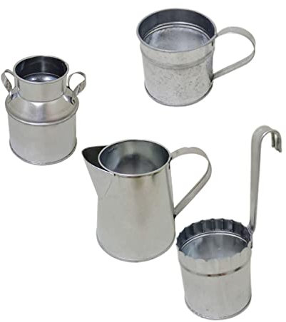 Cabilock 4pièces Seau Vintage Lot de Pots à Fleurs Miniatures Conteneurs Décoratifs pour Jardin Intérieur Et Extérieur Style Rétro pour Photos Et Décoration