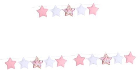 Garneck 3stücke Hängende Sternenlichterkette Für Babyzimmer Rosa Und Weiße Stoffsterne Dekoration Für Kinderbett Und Spielzelte Langlebig Und Leicht Für Kreative Raumgestaltungen