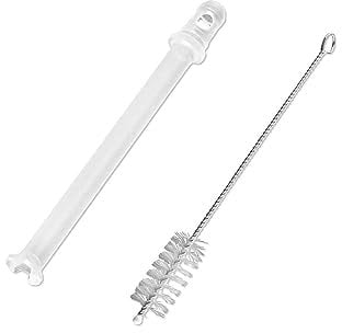 DEKAROX Tubo de aspiración de leche 101 mm + cepillo de limpieza para DeLonghi 5313226701 para cafeteras automáticas como EN520 Nespresso Latissima