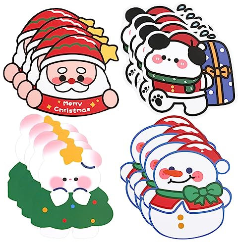 Lurrose 16st Cartoon-weihnachtskarte Weihnachtsmann-geschenkkarte Süße Segenskarte Grub Hub Weihnachtsbotschaft Gedruckte Geschenkkarten Hochzeitskarte Papier Karikatur Partybedarf Student