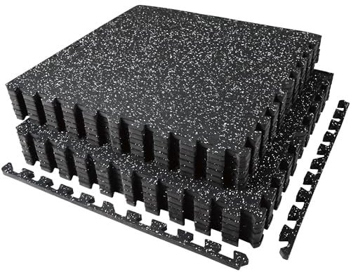 AIRHOP 12 Matten 60x60x1,4cm Extra Dicke robuste Gummierte, rutschfeste Puzzlematte, geeignet für Fitnessstudio und Heimfitness, schwere Trainingsbelastung, bodenschutzmatte Fitness, fitnessmatte