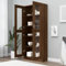 Homgoday Vitrina de Cristal, Vitrina de Salón Aparador,Aparador Cocina, Oficina Archivador, con 5 Estantes 2 Puertas de Vidrio 82,5x30,5x185,5 cm Marrón Roble